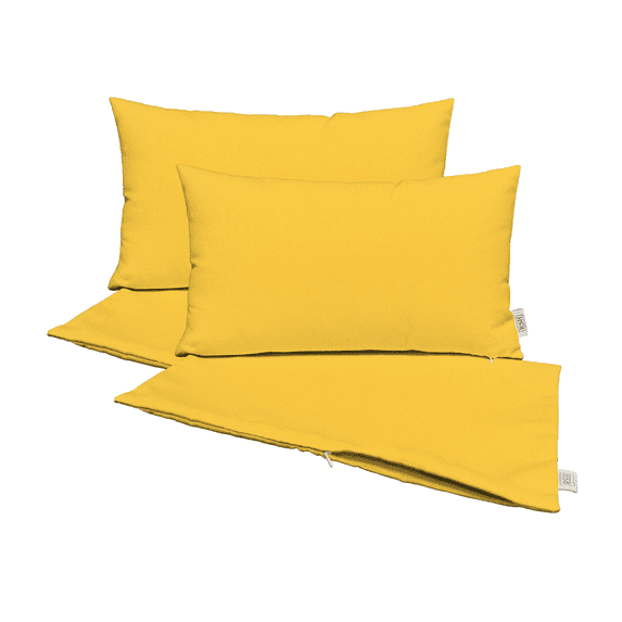RSH Decor: Sunbrella Pillow Covers Set of 4 | 12" by 20" Lumbar Covers | Weather-Resistant Sunbrella Fabric | Canvas Sunflower Yellow