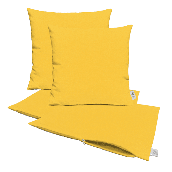 RSH Decor: Sunbrella Pillow Covers Set of 4 | 24" x 24" Square Covers | Weather-Resistant Sunbrella Fabric | Canvas Sunflower Yellow