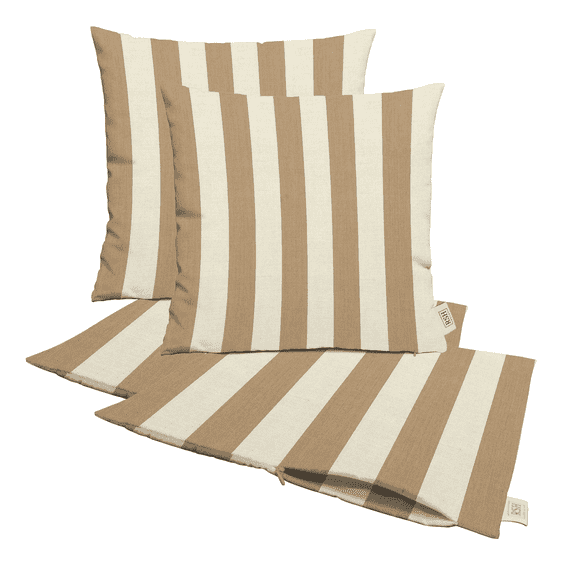 RSH Decor: Sunbrella Pillow Covers Set of 4 | 24" x 24" Square Covers | Weather-Resistant Sunbrella Fabric | Maxim Heather Beige