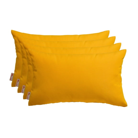 RSH Decor Traditional Indoor Outdoor Sunbrella Throw Pillows, 20" x 12", Yellow, 2 Count