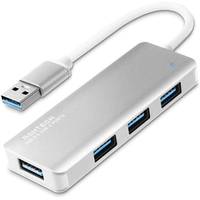 RSHTECH 4-Port USB 3.0 Hub, Lightweight Aluminum USB Splitter for PC and Laptops, Silver