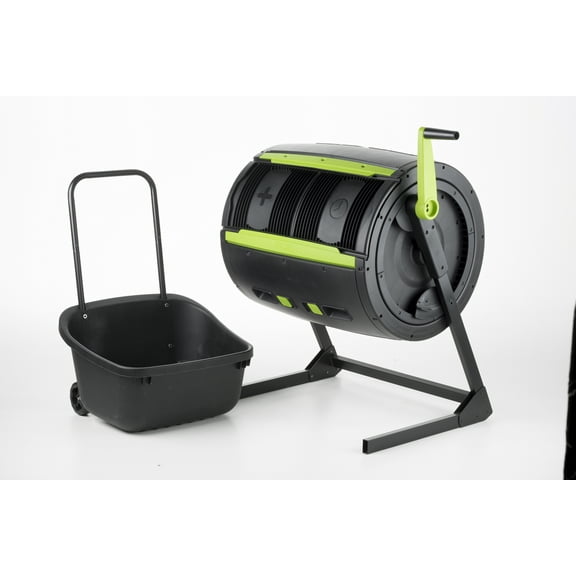 RSI 65 gal Black and Green Metal and Plastic Tumbling Composting Bin