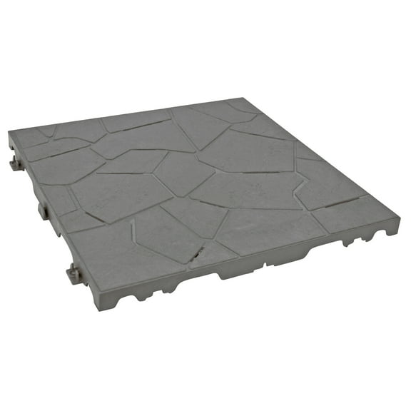 RSI -Snaptile Pack of 12 Gray 15In x 15In Interlocking Floor Tile