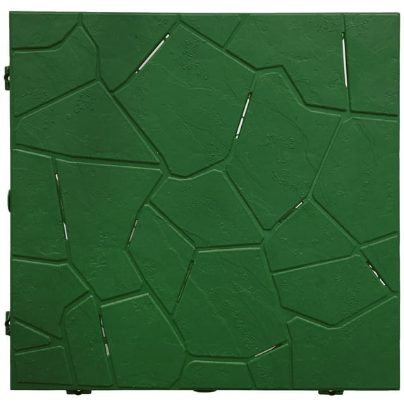 RSI-Snaptile Pack of 12 Green 15In x 15In Interlocking Floor Tile