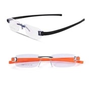 RSINC Combo Tag Rimless Frame Eyeglass Spectacle For Men And Women Modern Collage Fashion School Ladies Sports Tag Blue Black & Silver Orange 51-18-140