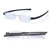 RSINC Combo Tag Rimless Frame Eyeglass Spectacle For Men And Women Modern Collage Fashion School Ladies Sports Tag Silver Black & Brown Brown 51-18-140