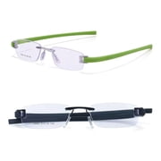 RSINC Combo Tag Rimless Frame Eyeglass Spectacle For Men And Women Modern Collage Fashion School Ladies Sports Tag Silver Green & Black Black 51-18-140