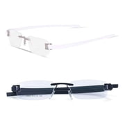 RSINC Combo Tag Rimless Frame Eyeglass Spectacle For Men And Women Modern Collage Fashion School Ladies Sports Tag Silver Green & Purple Purple 51-18-140