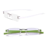 RSINC Combo Tag Rimless Frame Eyeglass Spectacle For Men And Women Modern Collage Fashion School Ladies Sports Tag Silver White & Silver Green 51-18-140