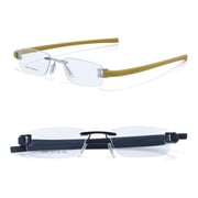 RSINC Combo Tag Rimless Frame Eyeglass Spectacle For Men And Women Modern Collage Fashion School Ladies Sports Tag Silver Yellow & Black Black 51-18-140
