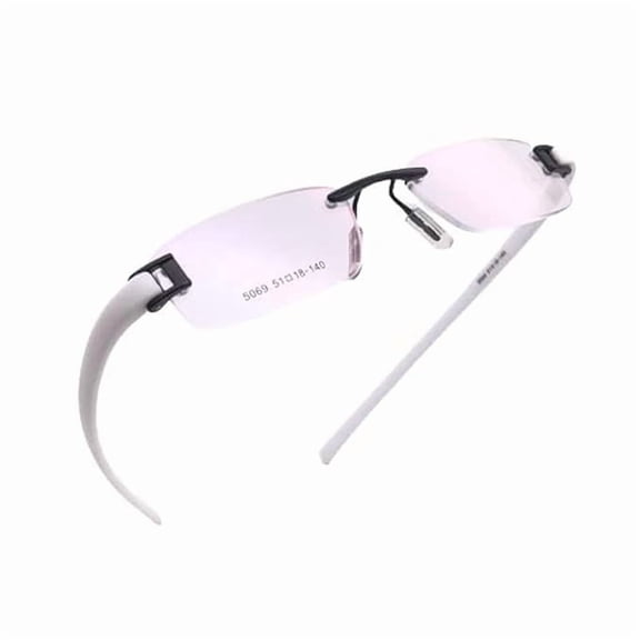 RSINC Rimless frame/eyeglass/Spectacle, Optical, Prescription, For Men And Women, Modern, Unisex, Business, Collage, Fashion, School, Ladies, Sports Black - White 5069-51-18-140 TAG A2