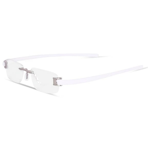 RSINC Rimless frame/eyeglass/Spectacle, Optical, Prescription, For Men And Women, Modern, Unisex, Business, Collage, Fashion, School, Ladies, Sports Silver - White 5069-51-18-140 TAG A1