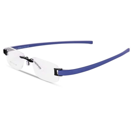 RSINC Rimless frame/eyeglass/Spectacle, Optical, Prescription, For Men And Women, Modern, Unisex, Business, Collage, Fashion, School, Ladies, Sports Tag Black Blue 5069-51-18-140
