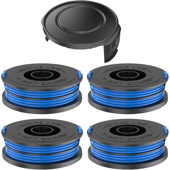 RSJA-01 Spool & Line with RSJA-01-1 Cap Replacement for GT450, GT600, N1F-GT-280/450-D, S6030ET Strimmer (4 Spool+1Cap)