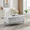 thumbnail image 1 of RSJIWOGZ L\u201CKeKe Upholstered  Bench Entryway Bench Ottoman  Safety Hinges Hallway Bedroom Living Room Available 250 LBS.(Gray), 1 of 6
