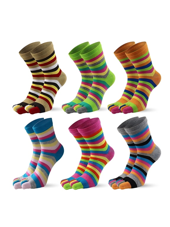 2026 New 6 Pairs Toe Socks, Funny Socks for Women, Cotton Cute Novelty Socks for Women Athletic Running, Socks Size 5-8 for Running, Sports, Casual Wear, Daily Use, Exercise, Fitness