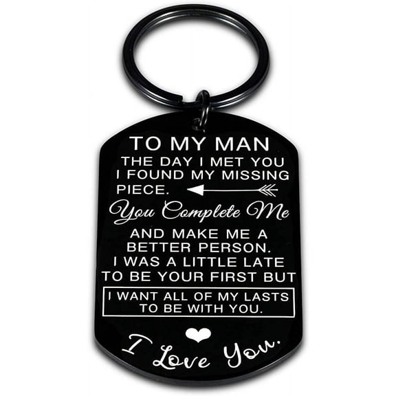 RSJoye Valentines Day Gifts for Men, To My Man Keychain Anniversary for Him Husband Gifts from Wife Birthday Gifts for Boyfriend Groom Fiance Engagement Wedding Present Jewelry Key Ring
