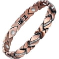 thumbnail image 1 of RSKK Copper Bracelet with European and American Border, Magnet Energy, Sports Bracelet Pattern, Zircon, Red, 1 of 6