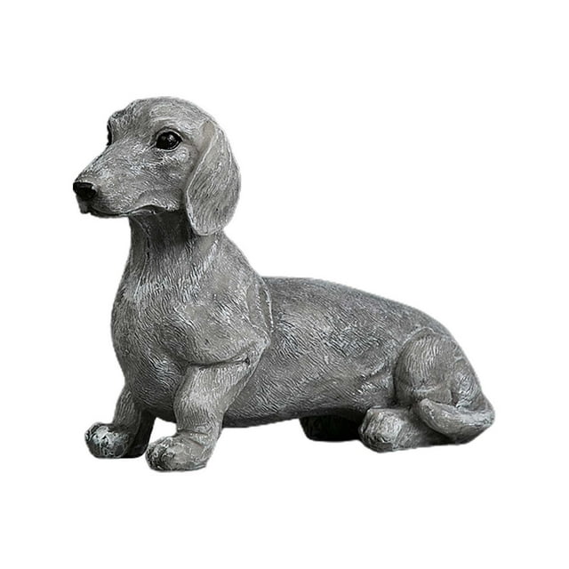 RSKK Dachshund Dog Ornaments,Meditation Sitting Dog Statue Garden