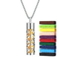 thumbnail image 1 of RSKK Long Stainless Aromatherapy Necklace Scented Necklace a Constant Reminder of Your Shared Love Aromatherapy Locket Pendant Necklace Retro Hollow Oil Diffuser Necklace for Women Men, 1 of 7