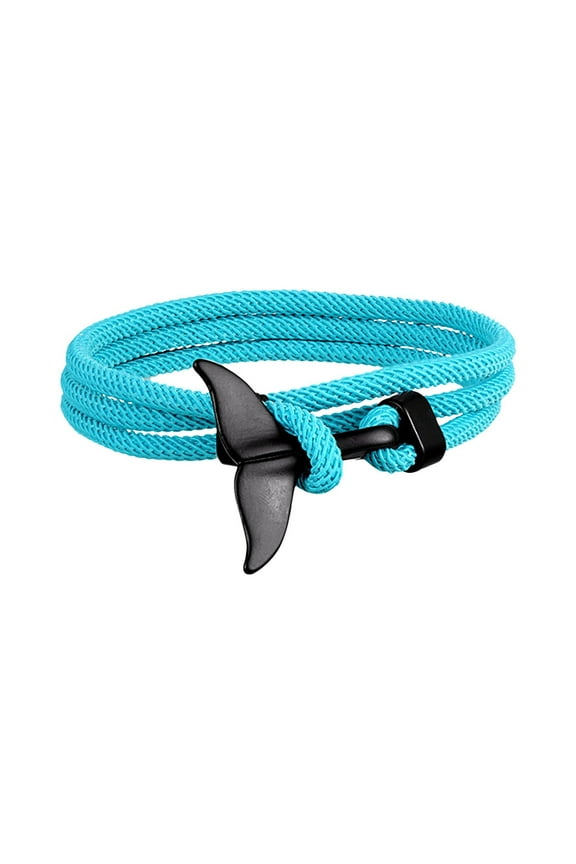 Ocean Whale Tail Bracelet to My Son Love You Forever Nautical Fishtail Bracelet Paracord Cuff Wrist Strap Bracelet Gifts for Men (Card Not Included)