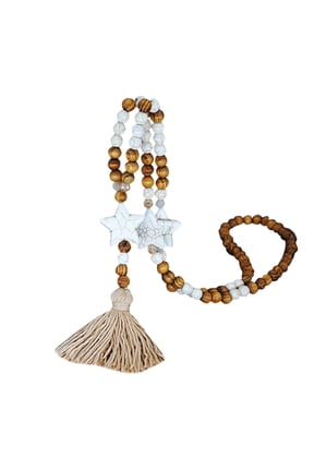 Wooden Beads Tassel Long Necklace Pendant Women Bohemian Sweater Chain Jewelry Accessories