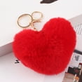 thumbnail image 1 of RSKTN Plush Keychain Heart Faux Fur Pom Pom Key Chains Bag Accessory Puffball Keyring Backpack Charms for Girls, 1 of 6