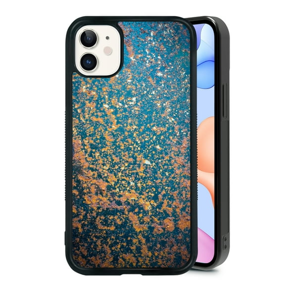 RSMTCI Protective Retro Blue Star Rusty Phone Case for iPhone XR 7 8 SE 11 12 13 Mini 13 14 15 16 Pro Max for iPhone Case, Black