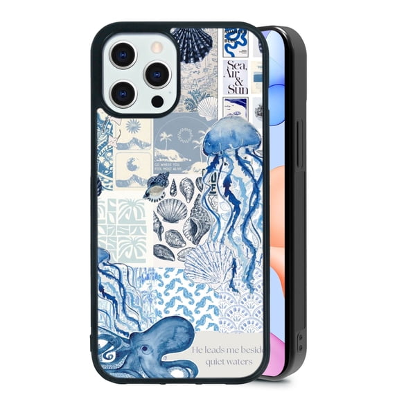 RSMTCI for iPhone 16 Pro Max Case 6.9 IN,Ocean Conch Puzzle Phone Case,Black