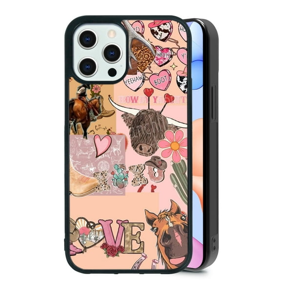 RSMTCI for iPhone 16 Pro Max Case 6.9 IN,Westerns Fashion Horse Phone Case,Black