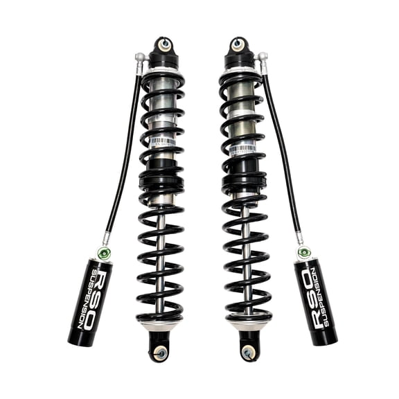 RSO Suspension Front 2.5 Coilover Shocks Adjustable Compression Remote Reservoir Dual Rate 2-4 inch Lift Kits for 2007-2018 Wrangler JK/JKU