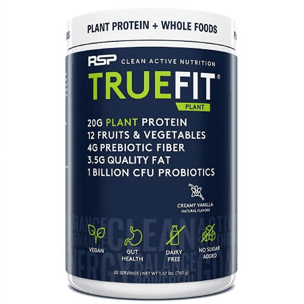 RSP TrueFit Vegan Protein Powder Meal Replacement Shakes, Vanilla Plant