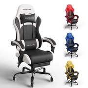 RSPGame Ergonomic Gaming Chairs for Adults,Pocket Spring Cushion,PU Leather Office Chairs with Lumbar Support and Retractable Footrest,Home and Office Computer 