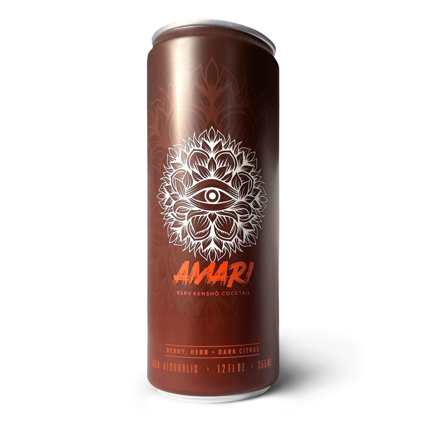 RSRV Non-Alcoholic Cocktail, Kensho Cocktail, Non-Alcoholic Beverage Replacement (Amari - Bitter Dark Citrus and Spices, 12oz, 12Pack)