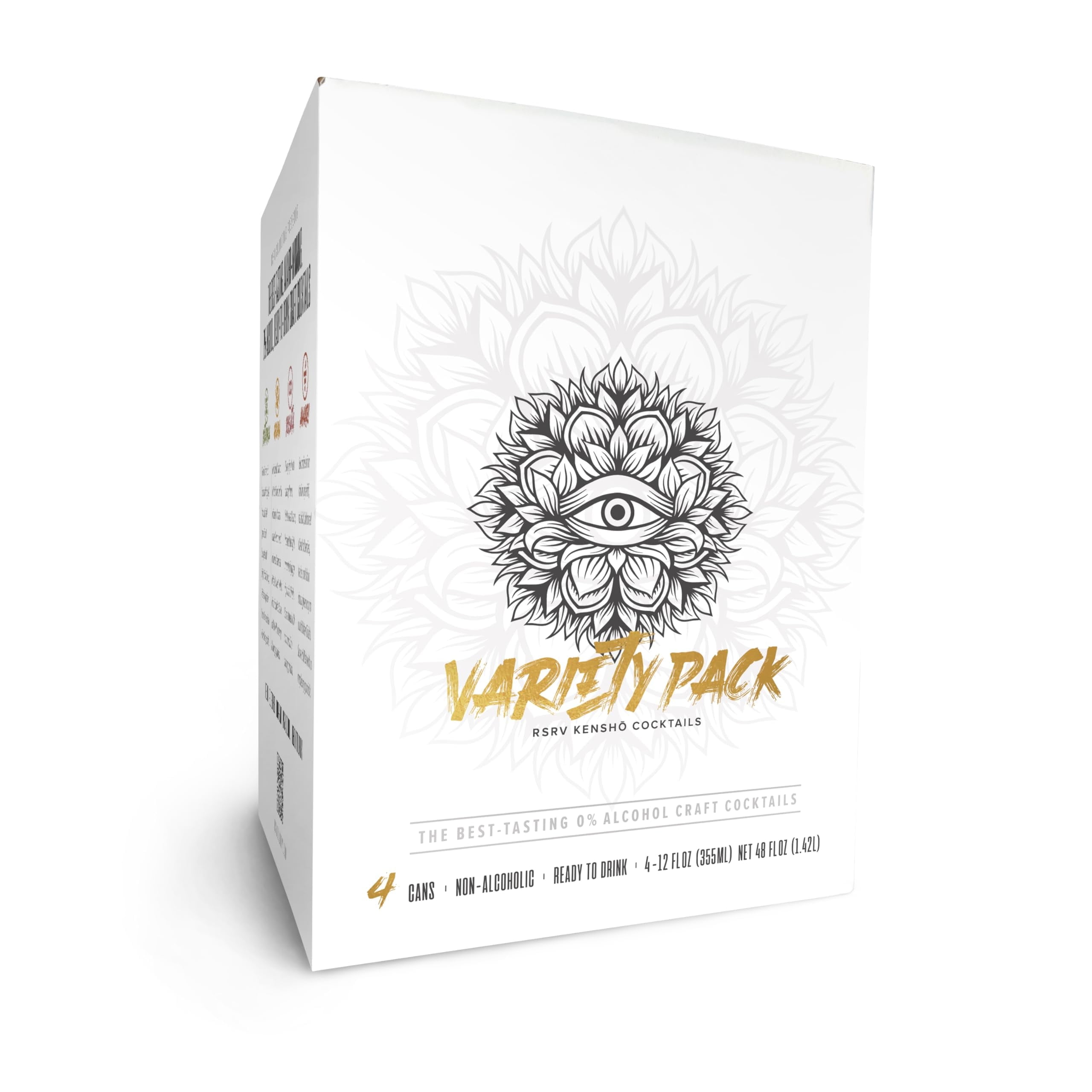 RSRV Non-Alcoholic Cocktail, Kensho Cocktail, Non-Alcoholic Beverage Replacement (Variety Pack - 4 unique flavors, 12oz, 12Pack)