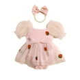 RSRZRCJ Newborn Baby Girls Romper Dress Tieup Strawberry Embroidery