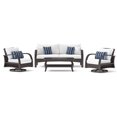 thumbnail image 1 of RST Brands Barcelo 4 PC Aluminum Modern Outdoor Seating Set - Centered Ink/White, 1 of 7