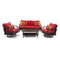 thumbnail image 1 of RST Brands Barcelo 4 PC Aluminum Modern Outdoor Seating Set - Sunset Red, 1 of 2