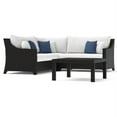 thumbnail image 1 of RST Brands Deco 4-piece Wicker and Fabric Sectional and Table Set in Ink/White, 1 of 5