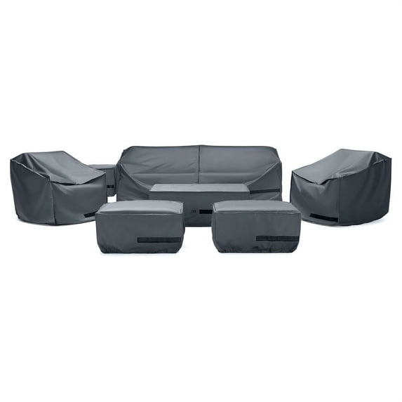 RST Brands Deco 8 Piece Polyurethane Modern Seating Furniture Cover Set - Gray