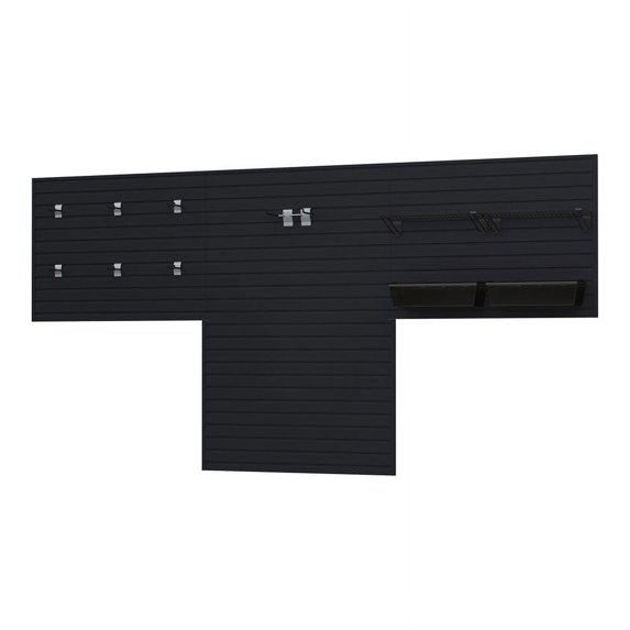 RST Brands Flow Wall 13 PC Plastic & Steel Garage Wall Storage Set in Black