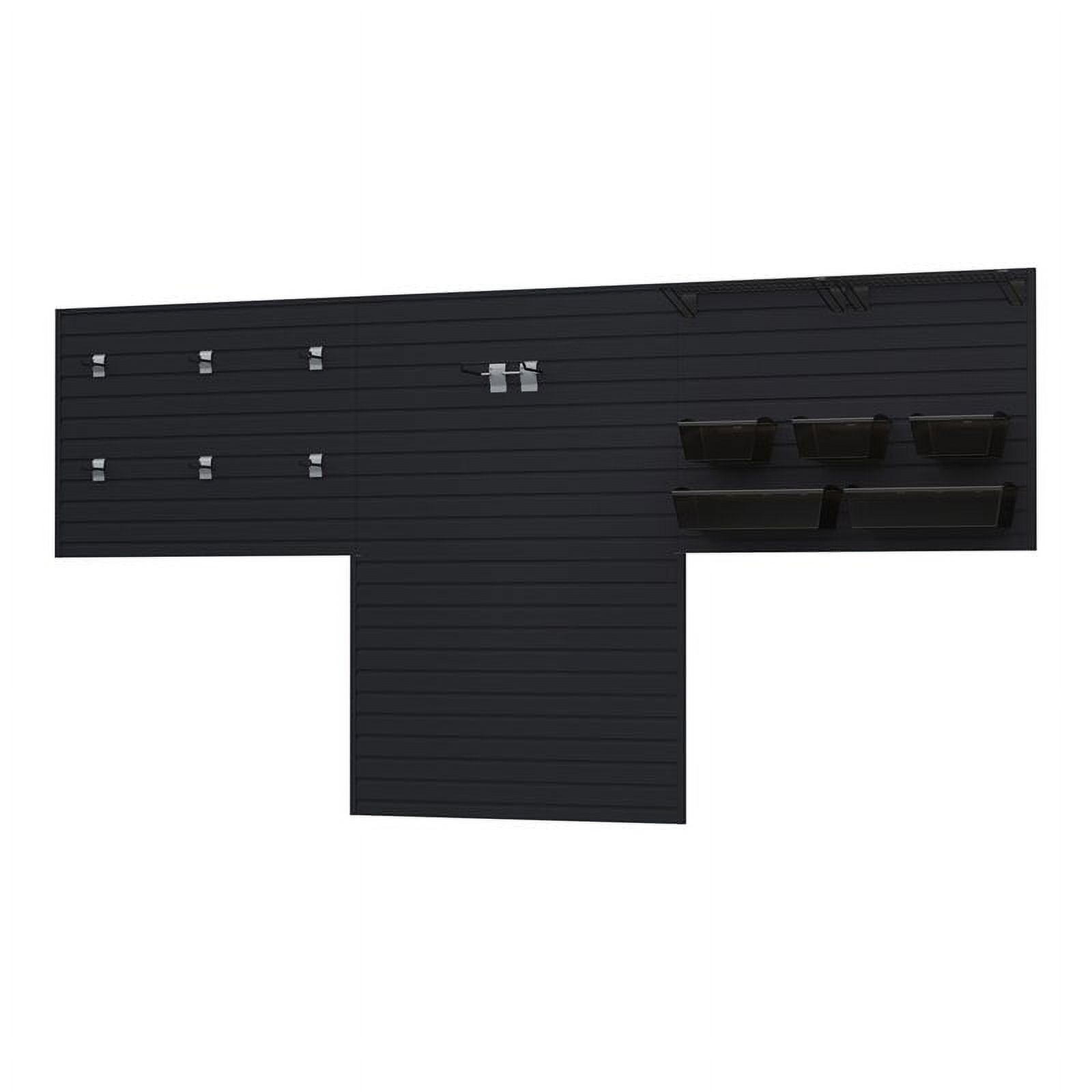 RST Brands Flow Wall 16 PC Plastic Garage Wall Storage Bin Set in Black