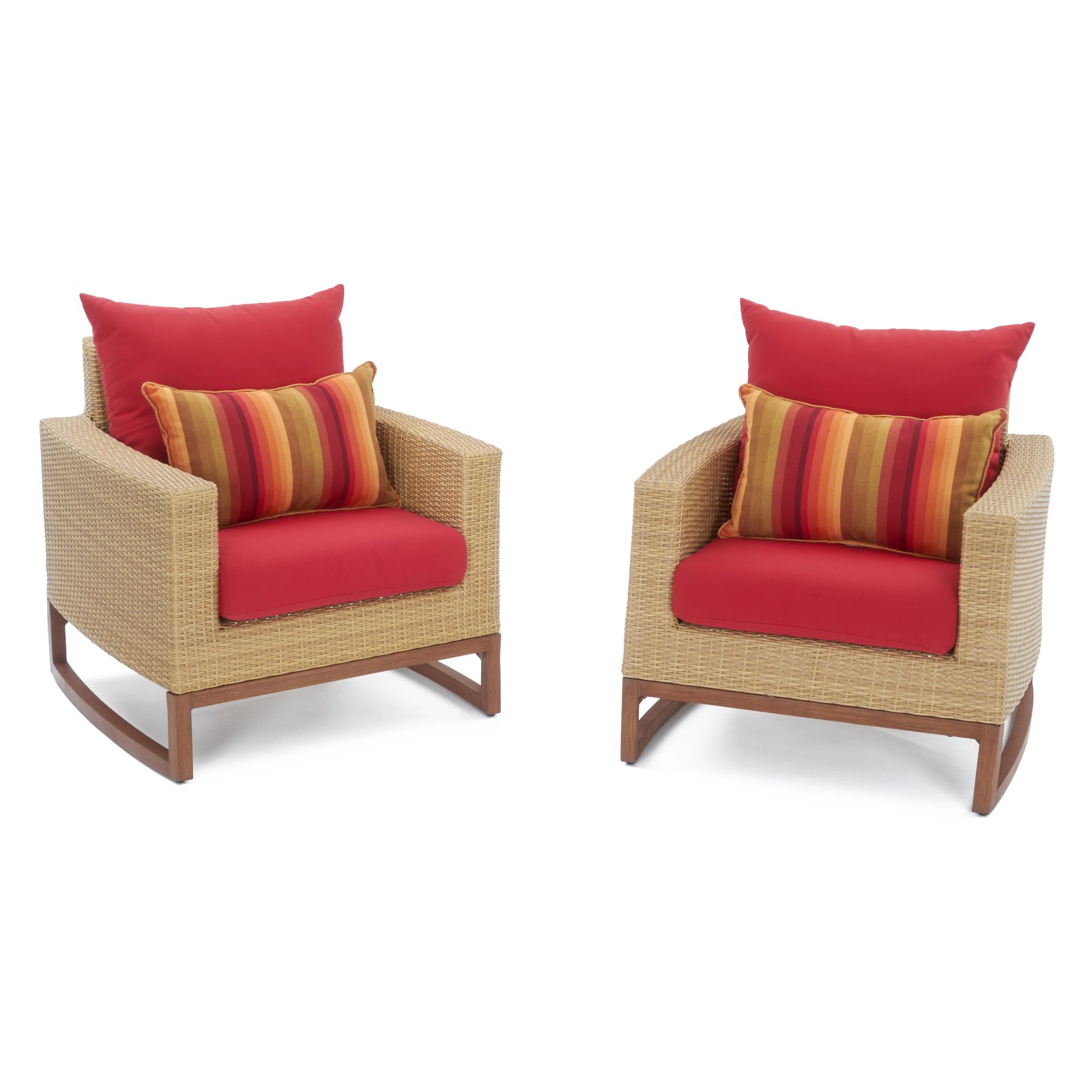 RST Brands Mili 2 Piece Aluminum & Resin Wicker Outdoor Club Chairs - Sunset Red - image 1 of 7