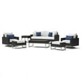 thumbnail image 1 of RST Brands Milo 7 PC Resin Outdoor Espresso Deep Seating Set - Bliss Ink/White, 1 of 7