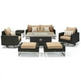 thumbnail image 1 of RST Brands Milo 7 Piece Aluminum Outdoor Espresso Motion Fire Set - Maxim Beige, 1 of 8