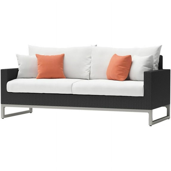 RST Brands Milo 78" Outdoor Sofa in Cast Coral/Espresso