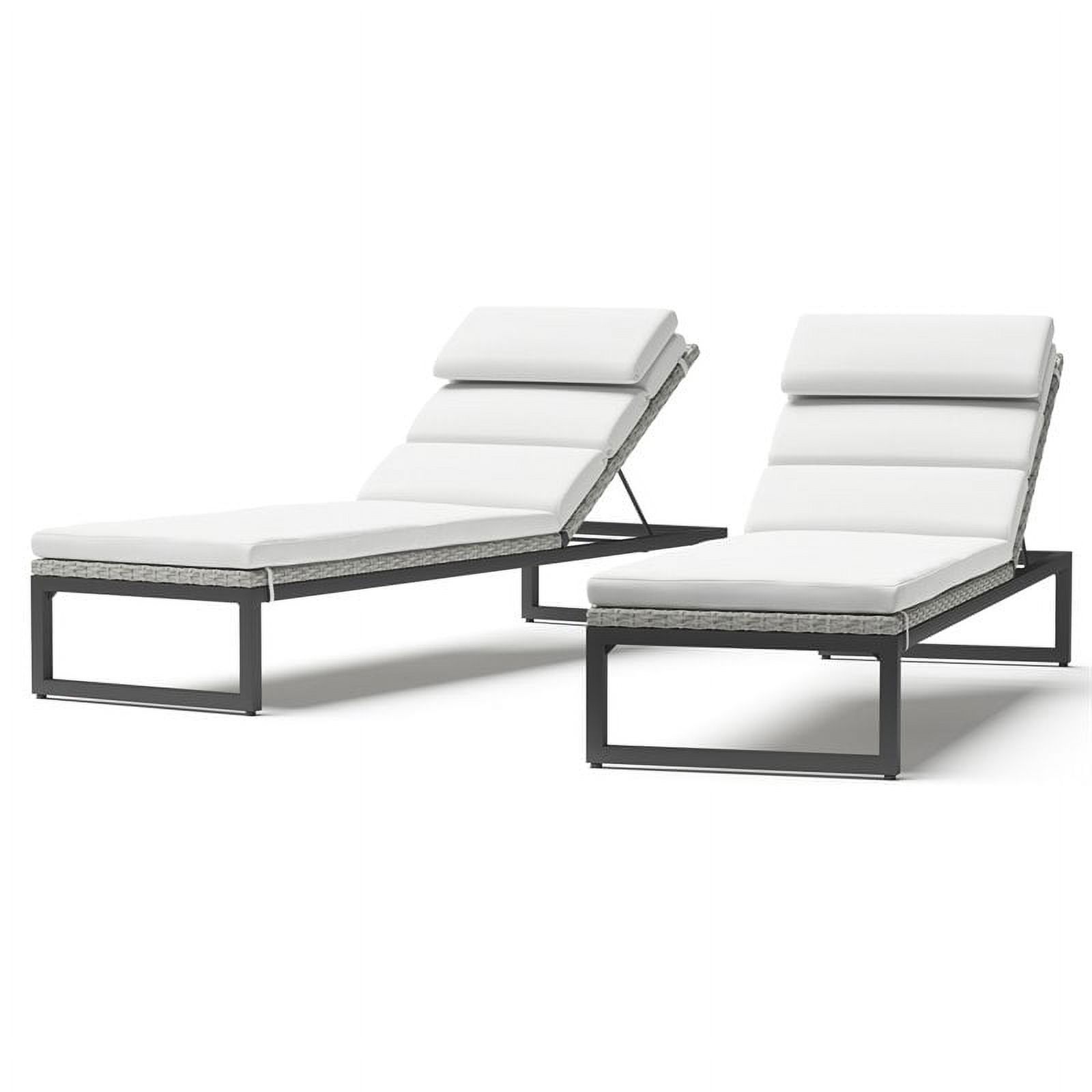 RST Brands Milo Chaise Lounges w/ Cushions in White/Gray (Set of 2) - image 1 of 6