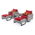 thumbnail image 1 of RST Brands Milo Gray 5 Piece Aluminum Outdoor Motion Club Set - Sunset Red, 1 of 11