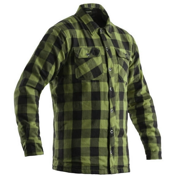 RST Lumberjack CE Mens Button Up Long Sleeve Protective Shirt Green MD