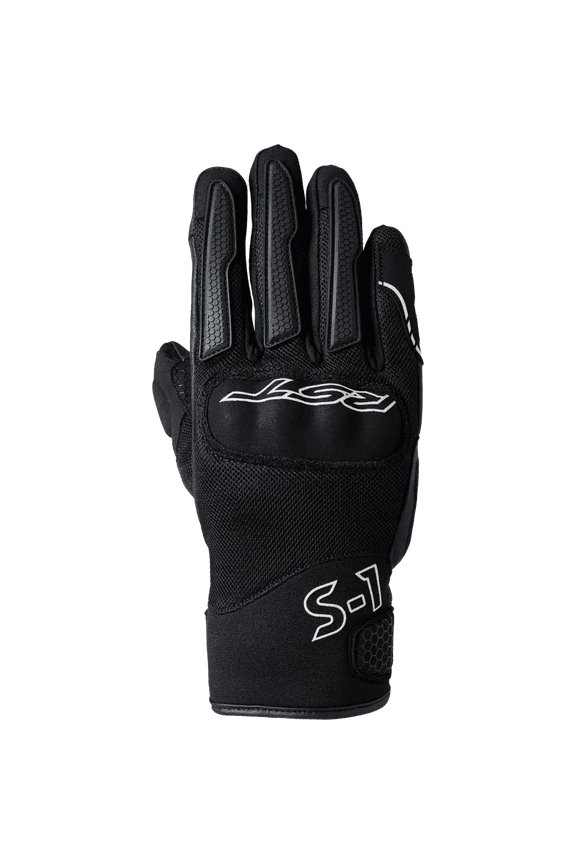 S-1 CE Mesh Mens Textile Motorcycle Gloves Black/Black/White MD
